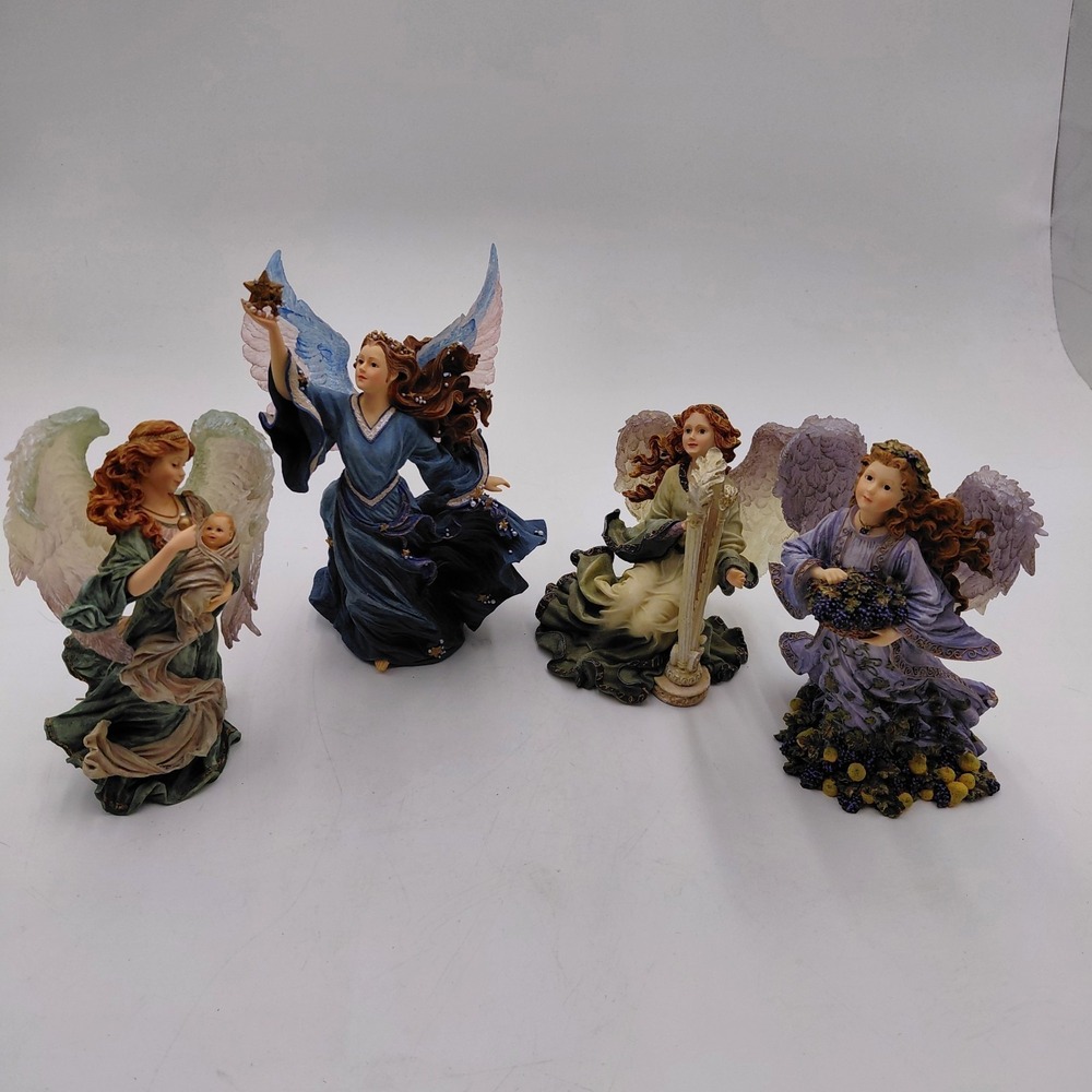 Charming Angels Boyd Collection Lot 4 Angels Figures Whimsical Heavenly Floral